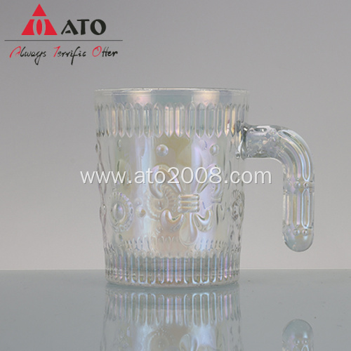 Engraved Beer Glass Mug with Handle Glass Mug